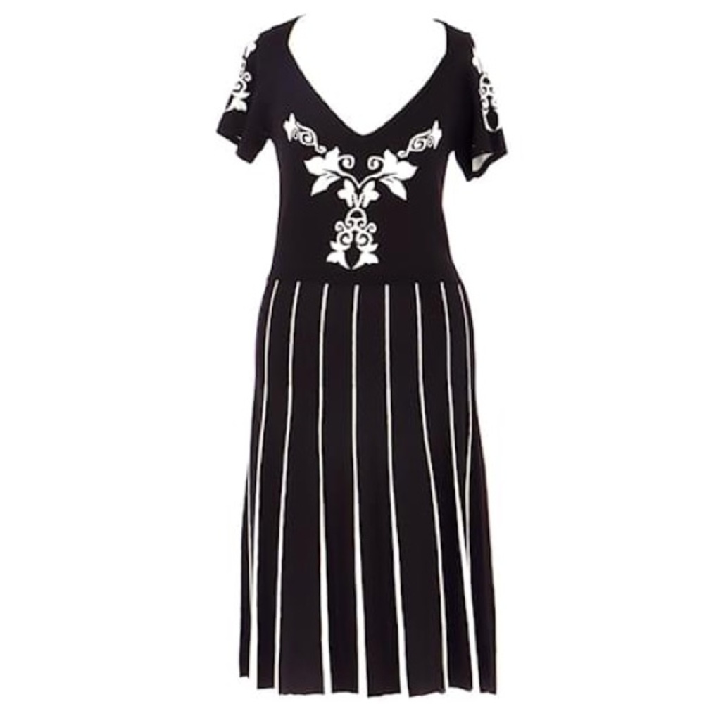 Anne Fontaine NISA Knit V neck Midi Dress size S